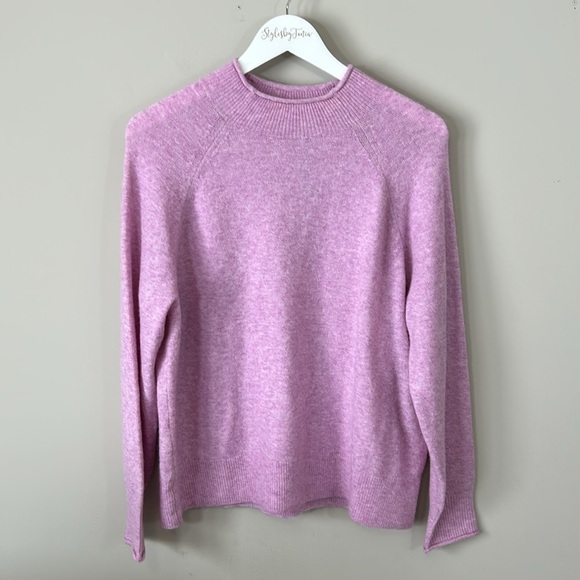 J Crew Rollneck sweater in Supersoft yarn Purple Heathered Alpaca Wool Sz M NEW - Picture 1 of 11